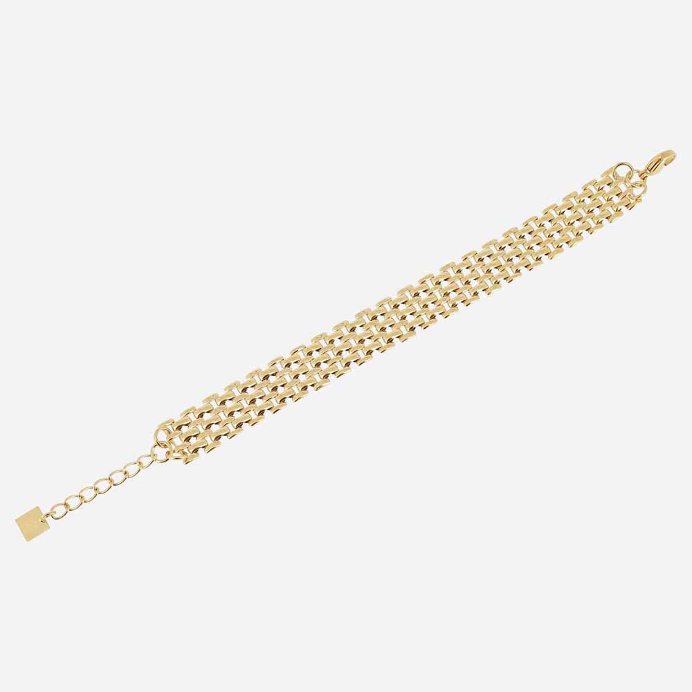 Bracelet Nate en acier PVD jaune, mailles grain de riz ZAG bijoux, SBM26708-01UNI