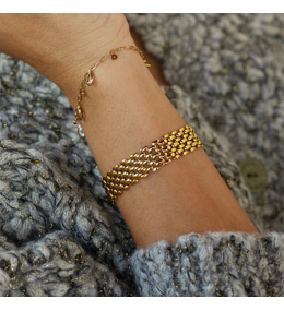 Bracelet ZAG Nate Doré Maille Grain de Riz