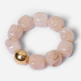 Bracelet Oedipe en acier PVD jaune, résine rose ZAG bijoux, SBR23531-01PNK1