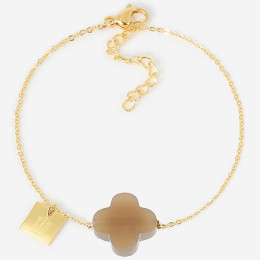 Bracelet Vega en acier PVD jaune, trèfle en verre ZAG bijoux, SBS00611-01DCF34