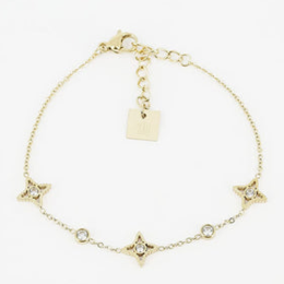 Bracelet Manhattan en acier PVD jaune, oxydes de zirconium ZAG bijoux, SBS12221-01WHT