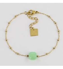 Bracelet Pablo en acier PVD jaune, chrysoprase ZAG bijoux, SBS15220-01LGR