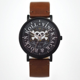 Montre Homme PIERRE LANNIER ✕ BRETZEL AIRLINES, Bretzel brothers en acier PVD noir et cuir, BA03A434