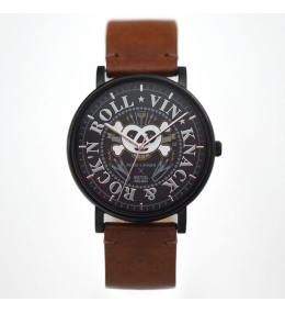 Montre Homme PIERRE LANNIER ✕ BRETZEL AIRLINES, Bretzel brothers en acier PVD noir et cuir, BA03A434
