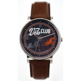 Montre Homme PIERRE LANNIER ✕ BRETZEL AIRLINES, Vélo club en acier et cuir, BA04A134