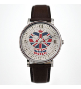 Montre Homme PIERRE LANNIER ✕ BRETZEL AIRLINES, God Save Bretzel en acier et cuir, BA05A124