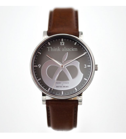 Montre Homme PIERRE LANNIER ✕ BRETZEL AIRLINES, Mac Bretzel en acier et cuir, BA06A134