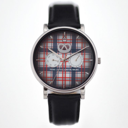 Montre Homme PIERRE LANNIER ✕ BRETZEL AIRLINES, Kelsch bleu blanc rouge en acier et cuir, BA08A163