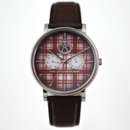 Montre Homme PIERRE LANNIER ✕ BRETZEL AIRLINES, Kelsch blanc rouge en acier et cuir, BA09A154