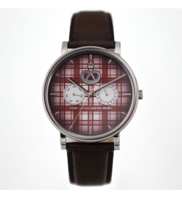 Montre Homme PIERRE LANNIER ✕ BRETZEL AIRLINES, Kelsch blanc rouge en acier et cuir, BA09A154