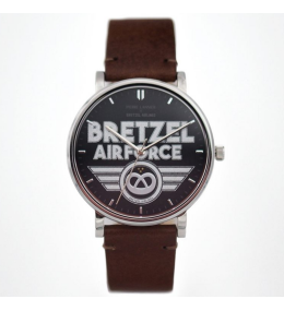 Montre Homme PIERRE LANNIER ✕ BRETZEL AIRLINES, Bretzel Air Force en acier et cuir, BA10A134