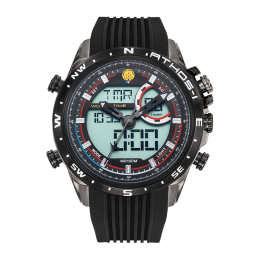 Montre Homme Patrouille De France Athos 1 Chronographe, acier canon de fusil et silicone 668042