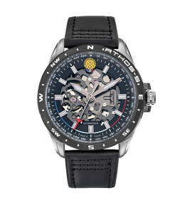 Montre Homme Patrouille De France Athos 5, Automatique, acier et cuir 668116