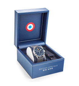 Montre Homme Patrouille De France, Edition spéciale BIG NINE limitée à 1953 exemplaires, Chronographe, acier et cuir 668906