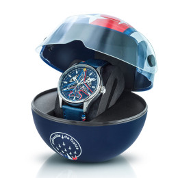 Montre Homme Patrouille De France, édition numérotée, limitée à 700 ex. Coffret Athos, Automatique, acier et cuir, 668910