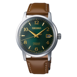 Montre Homme SEIKO PRESAGE (Cocktail time) Automatique 3 aiguilles acier et cuir SRPE45J1