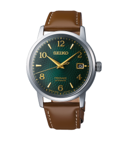 Montre Homme SEIKO PRESAGE (Cocktail time) Automatique 3 aiguilles acier et cuir SRPE45J1