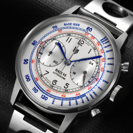 Montre Lip Rallye 671827 - Chrono Méca-Quartz Argenté & Cuir