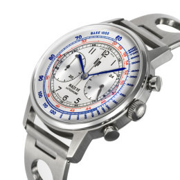 Montre Lip Rallye 671827 - Chrono Méca-Quartz Argenté & Cuir