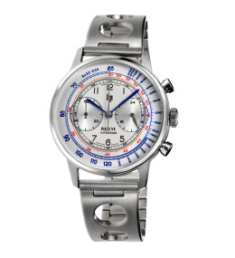 Montre Homme Lip Rallye, 40 mm, chronographe Méca quartz acier et cuir 671827