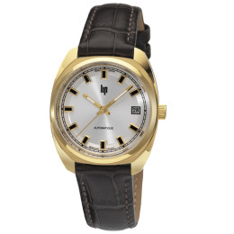 Montre Homme Lip , Général de Gaulle, 35 mm, Automatique, acier PVD jaune et cuir 671881