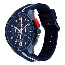 Montre Homme Tommy Hilfiger Bank 1792169 - Chrono Bleu & Silicone