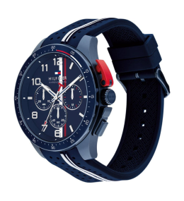 Montre Homme Tommy Hilfiger Bank 1792169 - Chrono Bleu & Silicone