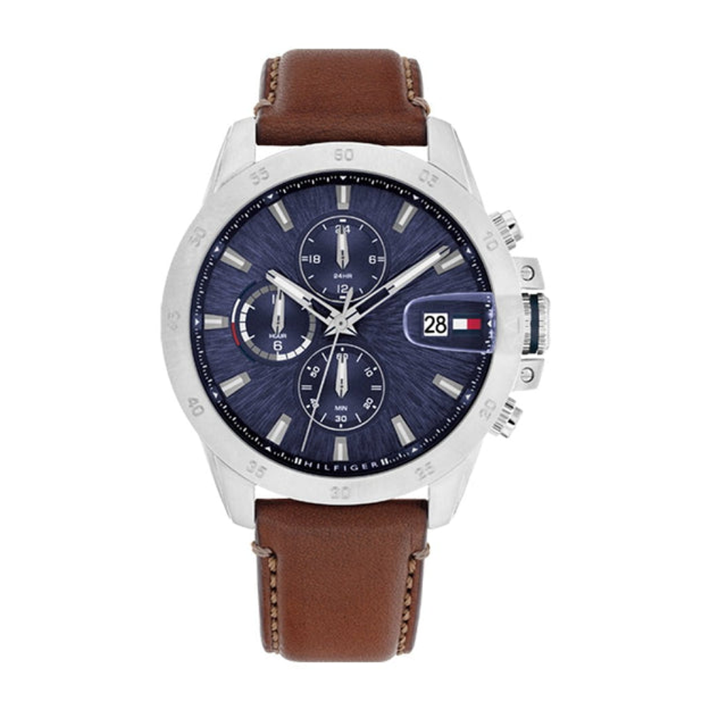 Montre Homme Tommy Hilfiger - Collection Jameson - acier et cuir Réf 1792195