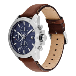 Montre Homme Tommy Hilfiger Jameson 1792195 - Cuir Marron & Cadran Bleu