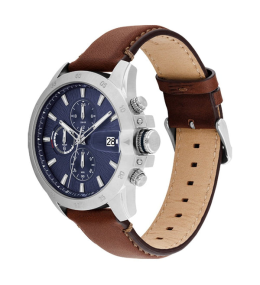 Montre Homme Tommy Hilfiger Jameson 1792195 - Cuir Marron & Cadran Bleu
