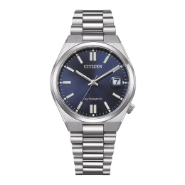 Montre homme Citizen, Tsuyosa cadran bleu et acier automatique, NJ0200-50M