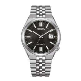 Montre homme Citizen, Tsuyosa 60 cadran noir et acier automatique, NK0020-55E