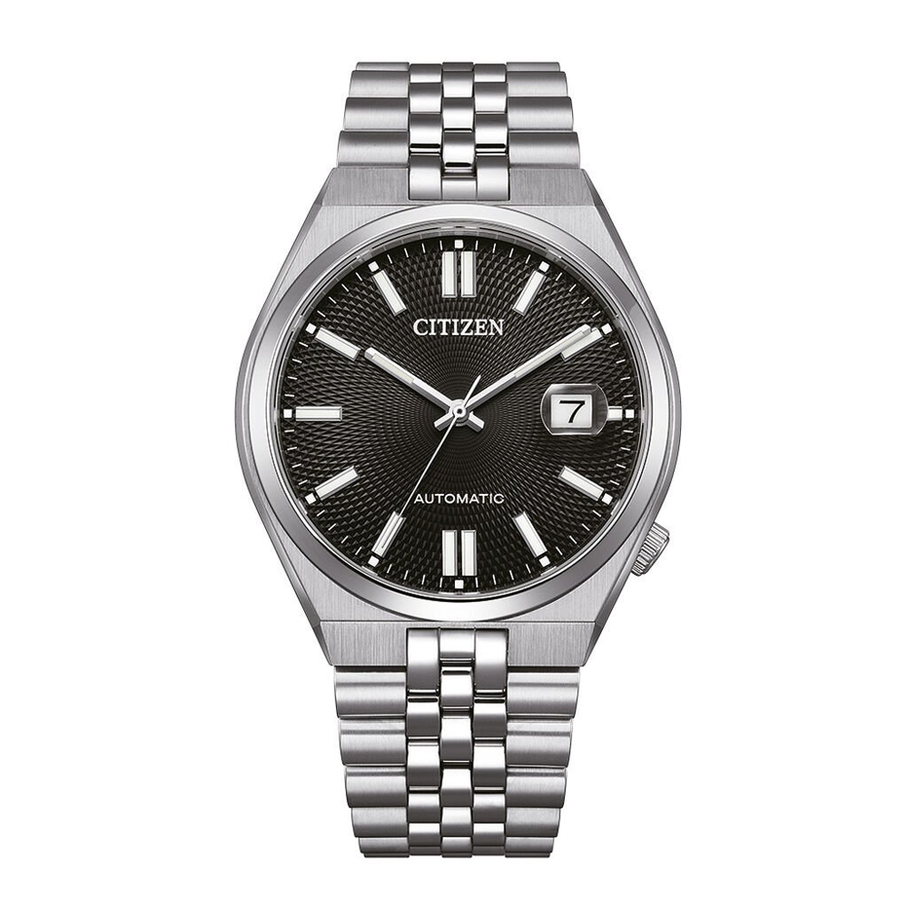 Montre homme Citizen, Tsuyosa 60 cadran noir et acier automatique, NK0020-55E