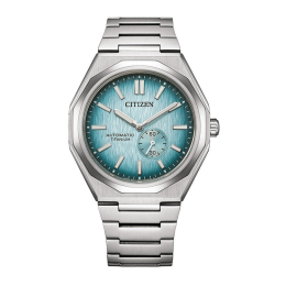 Montre homme Citizen, Zenshin 60 cadran gris bleu, super titanium automatique, NK5020-58L