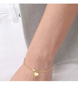 Bracelet Lacoste Love My Croc 2040028 - Acier Doré & Cœur