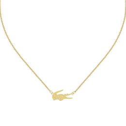 Collier femme Lacoste, Crocodile, acier PVD jaune, 2040044