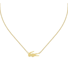Collier femme Lacoste, Crocodile, acier PVD jaune, 2040044