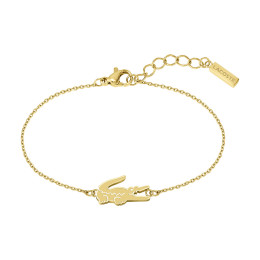Bracelet femme Lacoste, Crocodile, acier PVD jaune, 2040047