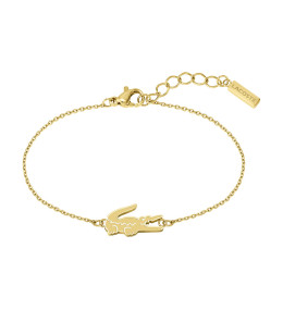 Bracelet femme Lacoste, Crocodile, acier PVD jaune, 2040047