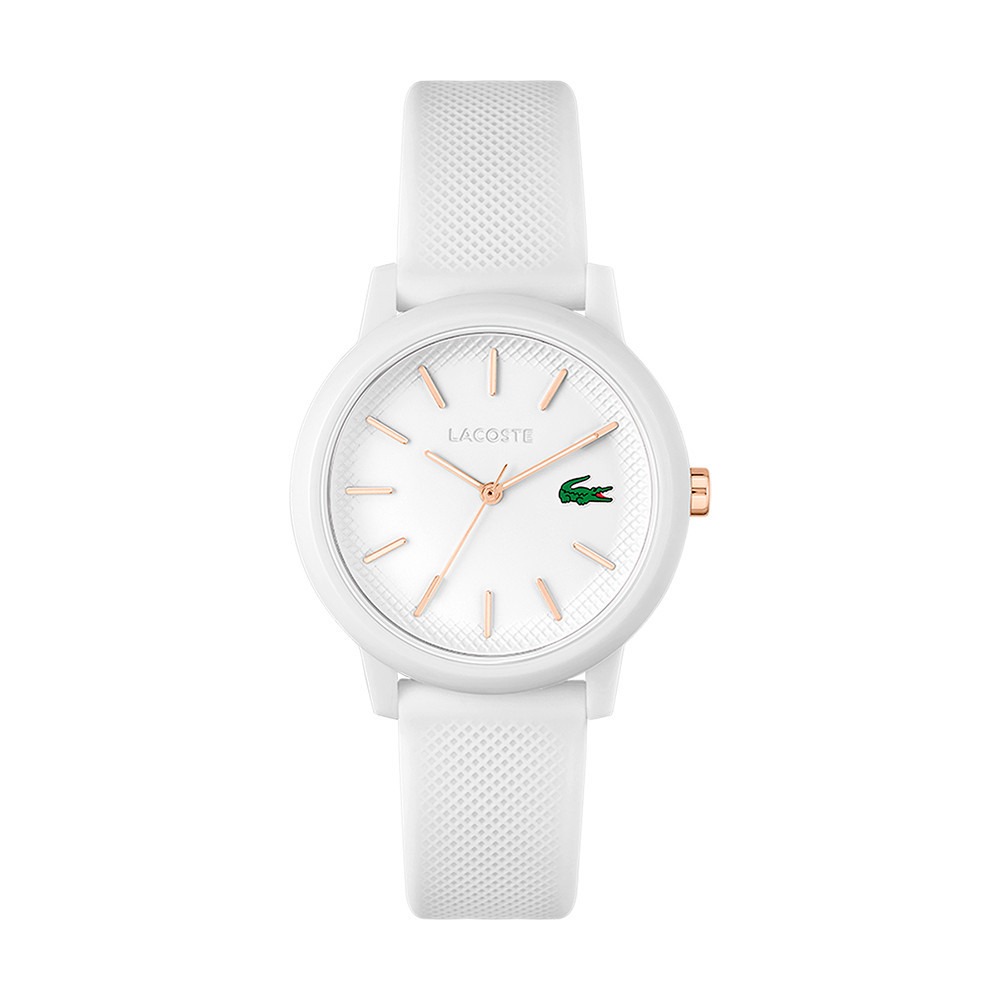 Montre femme Lacoste, .12.12 avec bracelet en silicone blanc, 2001211