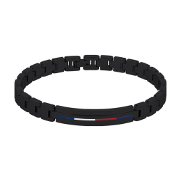 Bracelet homme Tommy Hilfiger, Iconic dressed up, Acier PVD noir et émail 2790312
