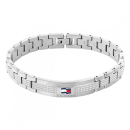 Bracelet homme Tommy Hilfiger, Nelson H-link, Acier et émail 2790419