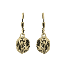 Boucles d'oreilles pendantes Jourdan Bijoux Lantia, argent 925/1000 doré or jaune et Hématite ABR 024
