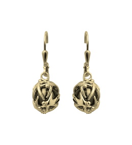 Boucles d'oreilles pendantes Jourdan Bijoux Lantia, argent 925/1000 doré or jaune et Hématite ABR 024