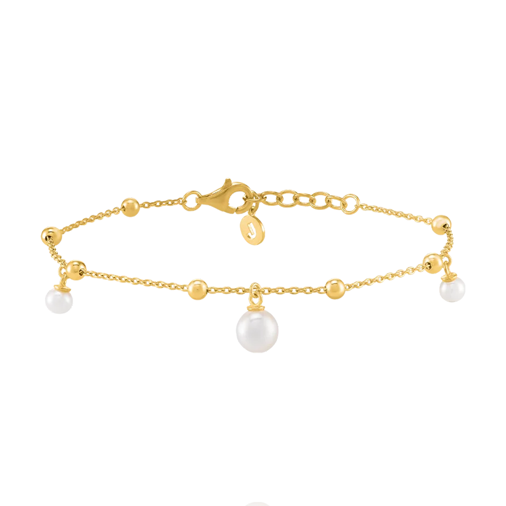 Bracelet Jourdan Bijoux Aurélia, argent 925/1000 doré or jaune et perles de culutre AJF170207B