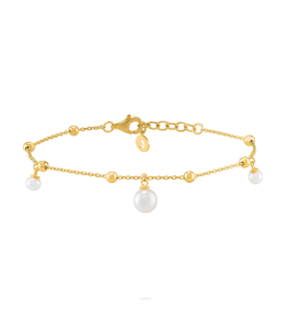 Bracelet Jourdan Bijoux Aurélia, argent 925/1000 doré or jaune et perles de culutre AJF170207B