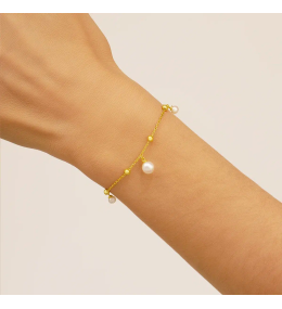 Bracelet Jourdan Aurélia AJF170207B - Argent Doré & Perles de Culture