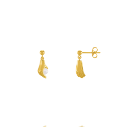 Boucles d'oreilles pendantes Jourdan Bijoux Hélicé, argent 925/1000 doré or jaune et perles de culture AJF170233E
