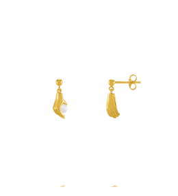 Boucles d'oreilles pendantes Jourdan Bijoux Hélicé, argent 925/1000 doré or jaune et perles de culture AJF170233E