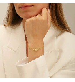 Bracelet Jourdan Hélicé AJF170234B - Argent Doré & Perle de Culture
